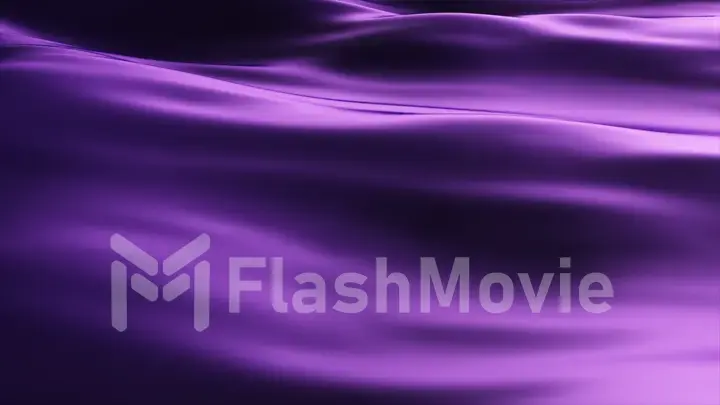 3d illustration abstract background of a developing fabric. Wave motion on violet silk.