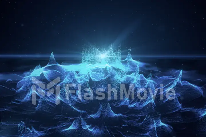 Abstract blue technology background 3d illustration