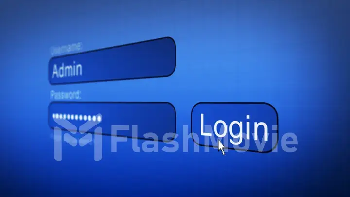 Login Box - Username and Password in Internet Browser on Computer Screen