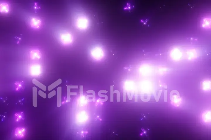 Bright Floodlight Flash on the wall VJ Stage 3d illustration. Blinder Blinking lights Flash club Flashlights Disco lights Matrix Incandescent light Lamp Halogen headlamp lamp Night club off