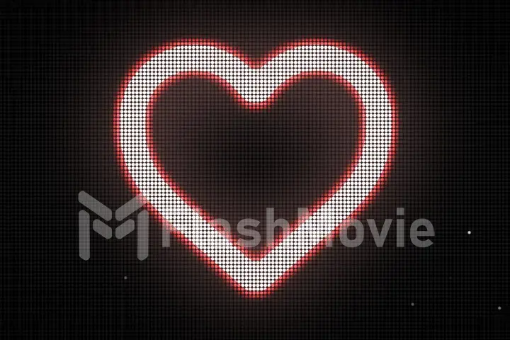 Heart shape on digital screen. Different colors and shapes in my profile.