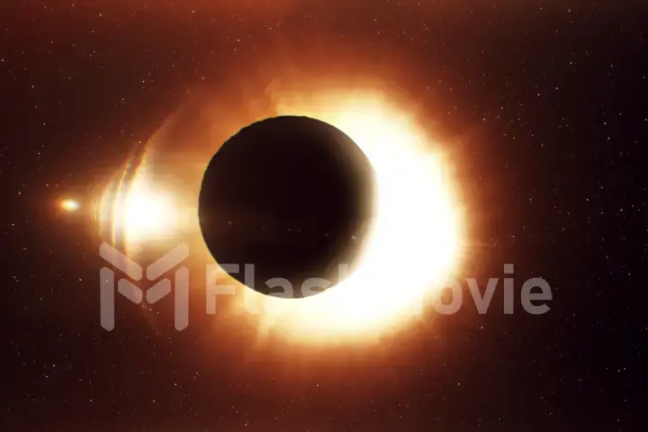 A beautiful solar eclipse, a realistic illustration