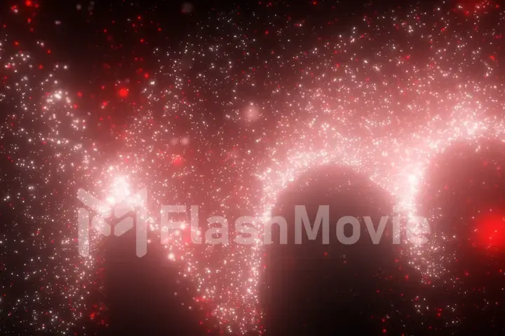 3d illustration flowing particles with beautiful flash light effects. Beautiful abstract background