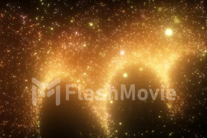 3d illustration flowing particles with beautiful flash light effects. Beautiful abstract background
