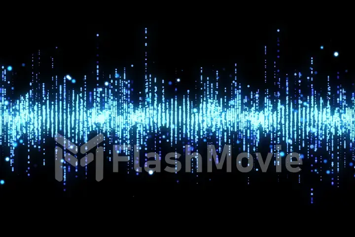 Blue high tech waveform equalizer 3d illustration