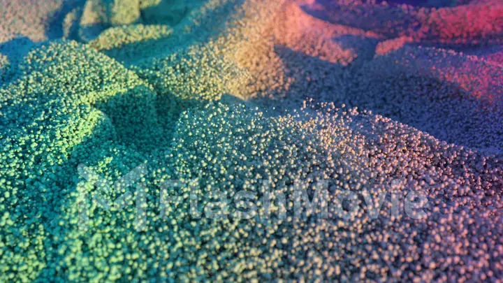 Abstract background with floating particles with depth of field. Wave with millions of particles. Digital technology. Futuristic wave. Modern trendy design for banner or poster. 3d illustration