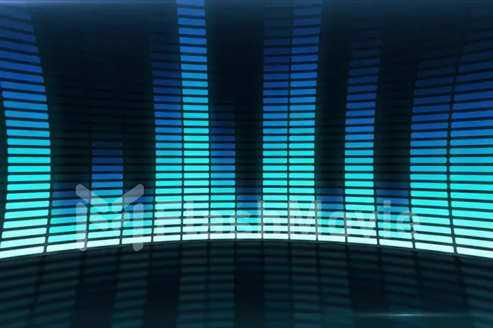 Sound wave. 3d Illustration of a blue music equalizer.