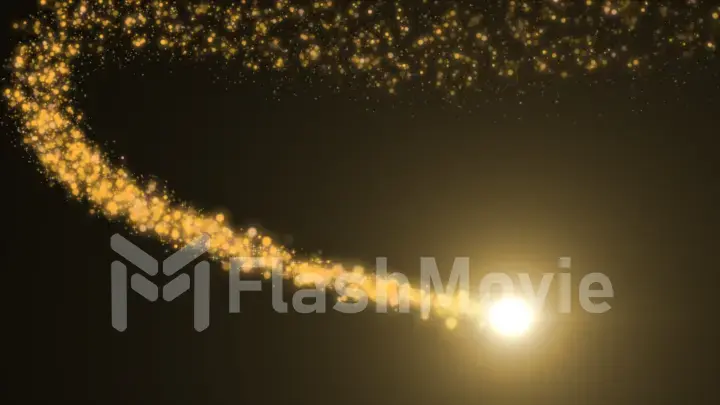 Bright shining christmas stars and particles 3d illustration