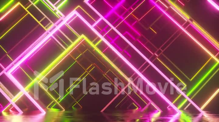 Movement of glass neon blocks
