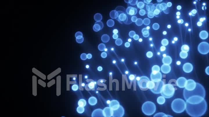 3d render rotation of optical fiber. The concept of technology and data transfer