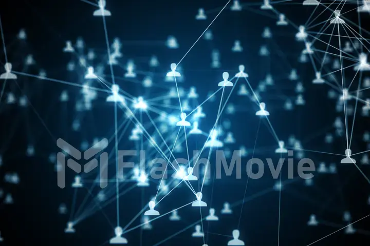 3d illustration connecting people on the internet, social network connection