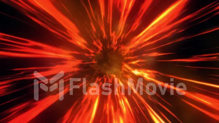 3d illustration with wormhole interstellar travel through a fire force field with galaxies and stars, for a space-time continuum background