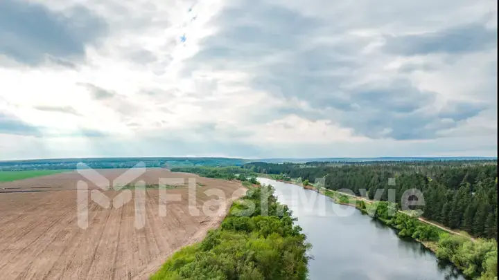 Wide shot on tropic rainforest jungle, mist, fog, rain, clouds move in timelapse footage. Green landscape.