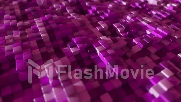 Abstract background of stone colorful cubes with random offset effect. 3d illustration