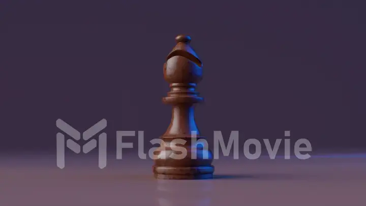 Game concept. Dark marble chess bishop. 3d illustration