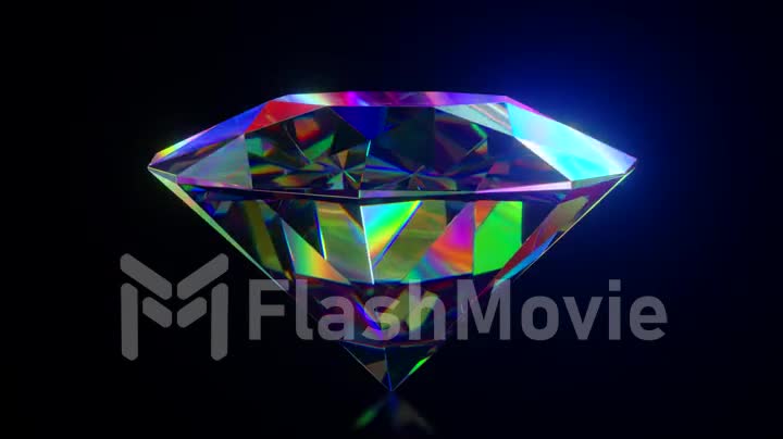Beautiful large crystal clear rainbow shining round cut diamond