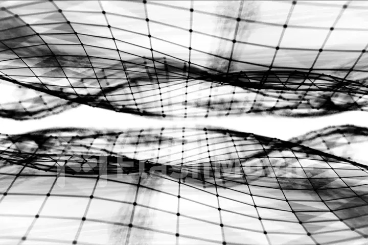 Abstract polygonal space low poly black and white background with connecting dots and lines. Connection structure. Futuristic HUD background. 3d illustration