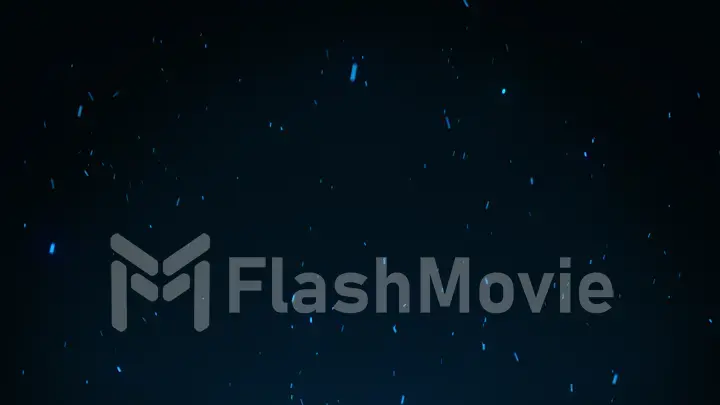 3d illustration magic blue firestorm texture on black background, shot of flying fire sparks in the air