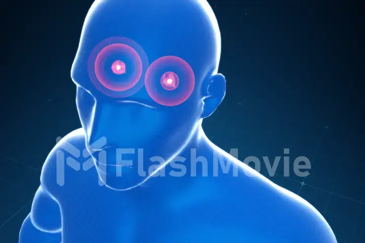 Almond-shaped body in the brain emitting fear, panic, anxiety