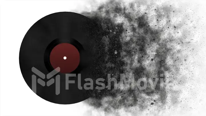 Burst music sign. Vinyl disk explosion, Hot music, illustration