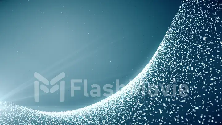 Abstract bright blue particles background 3d illustration