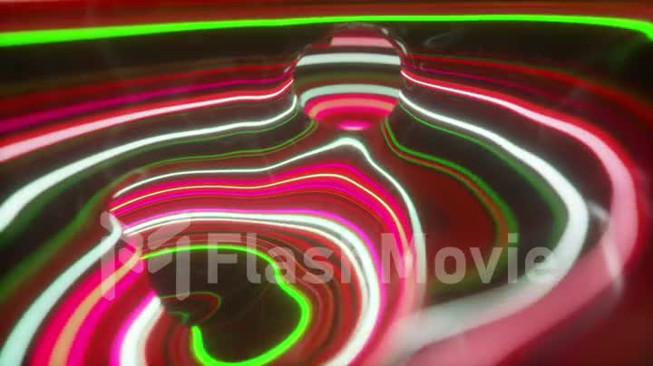 Abstract colorful background of topographic map concept. Wavy backdrop. Space surface. magic neon light curved swirl line. Seamless loop 3d render