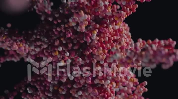 Bubble Burst - colorful orange pink yellow red foaming balls balloons spheres explosion slow motion foam macro isolated. 3d render