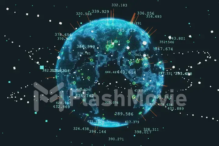 A stylized rendering of the earth conveying the modern digital age and its emphasis on global connectivity among people 3d illustration
