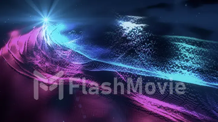 Purple background advertising brochure design elements. Blurry light glowing graphic form for elegant flyer. 3d illustration