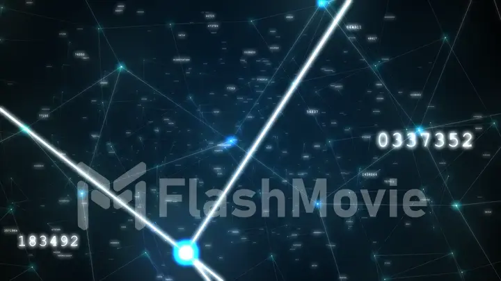 Futuristic abstract connections, technological space 3d illustration