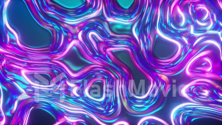 Abstract glowing holographic oil surface