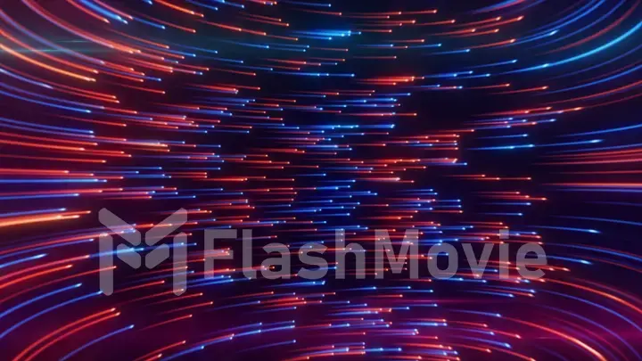 Abstract neon background from light lines swirling in space. 3d illustration