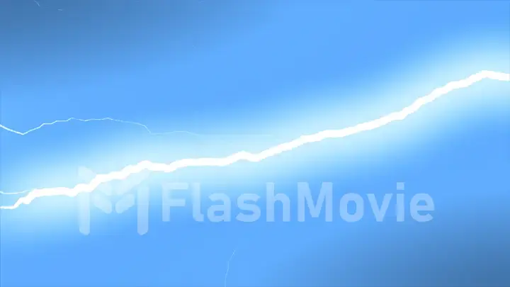 Several lightning strikes over black background. Blue. Electrical Storm. 3d illustration