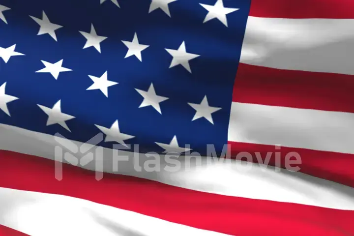 Seamless 3d illustration of the American flag waving in the wind