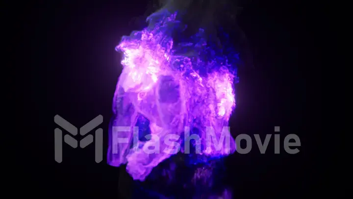 Burning Collection. Fire takes the form of animals. Running gorilla. 3d Illustration