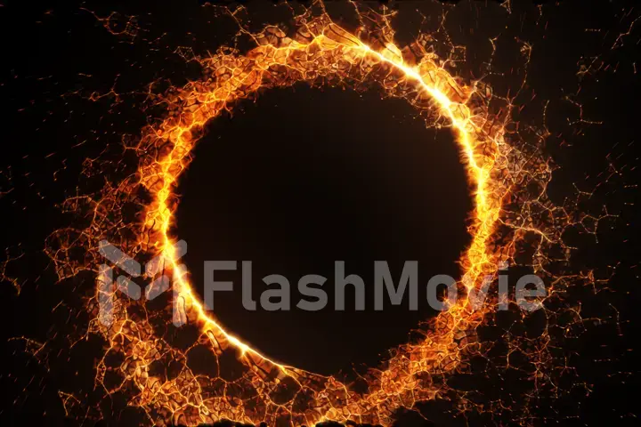 Sparks flying in all directions running around in a circle 3d illustration