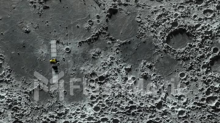 Textured surface of the moon in motion close-up