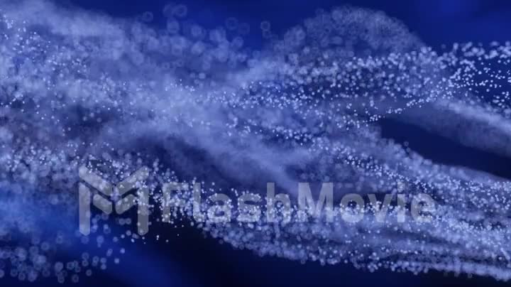 Abstract digital wave of particles and blue abstract background, cyber animation or technology background.
