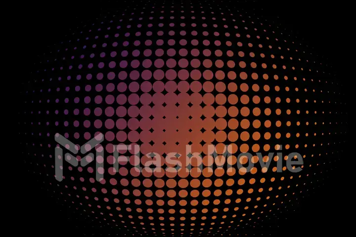 Orange purple spherical gradient from halftone with copy space