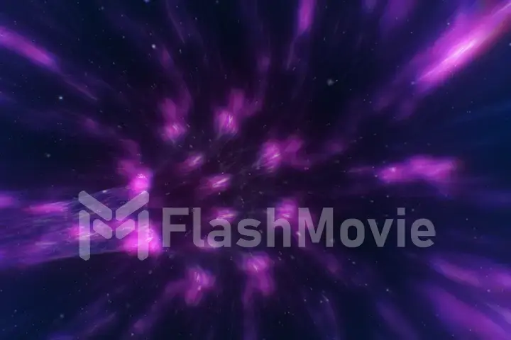 Conceptual loopable animation of a warp tunnel in outer space travelling at the speed of light spiralling asymmetrically in a dynamic explosion of force and energy 3d illustration