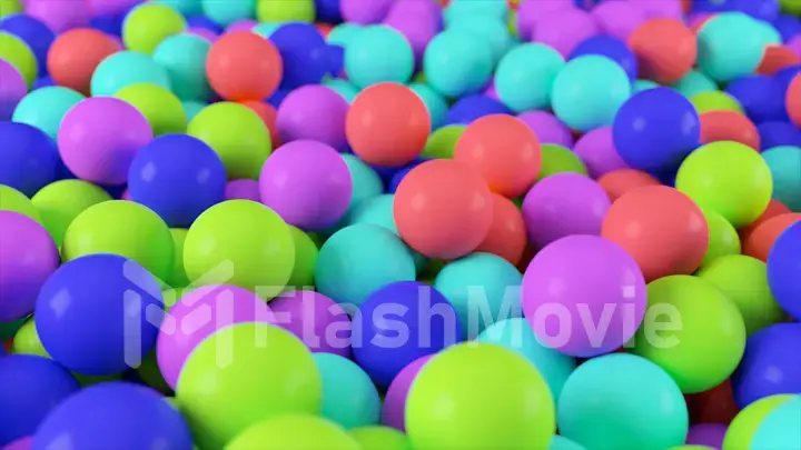 Colorful 3d illustration background from a pile of abstract spheres