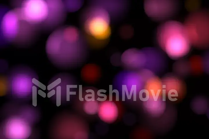 Delicate pink yellow circle bokeh lights. computer generated loopable abstract motion background, slight film grain. 3d illustration