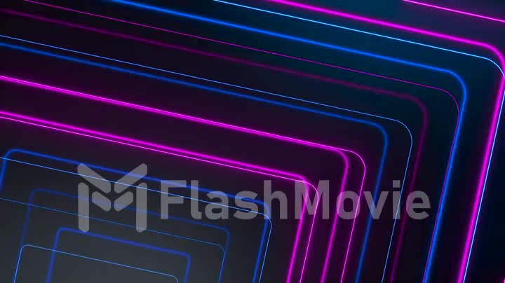 Blue pink glowing neon lines abstract tech futuristic motion background. Seamless looping 3d animation Ultra HD 4K