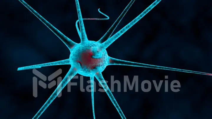3d illustration of a sore nerve in the body sci-fi