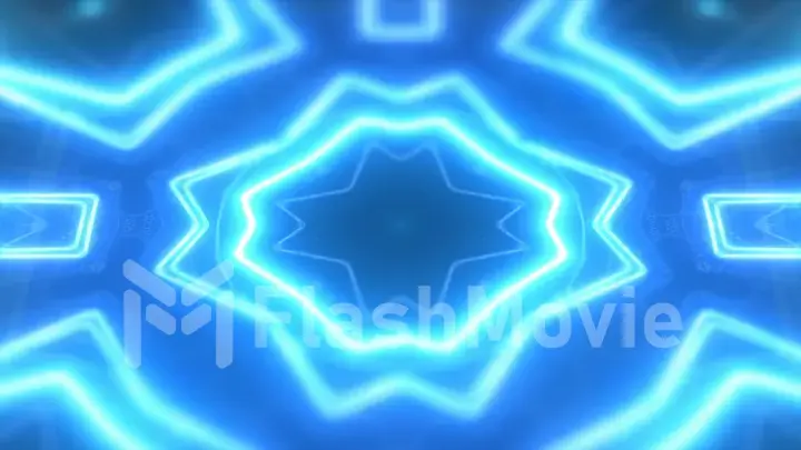 Abstract Blue seamless loop kaleidoscope multicolored patterns motion graphics background 3d illustration