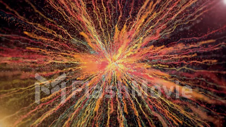 3d illustration of color powder explosion on black background