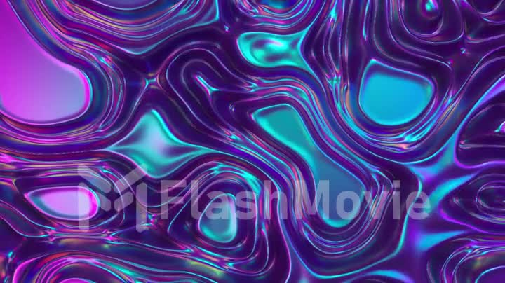 Abstract 3d render holographic oil surface