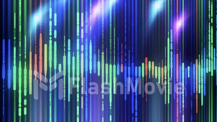 Sound waves colorful light audio signal design.