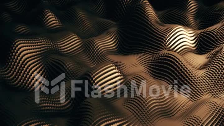 Abstract wave surface of moving metal blocks
