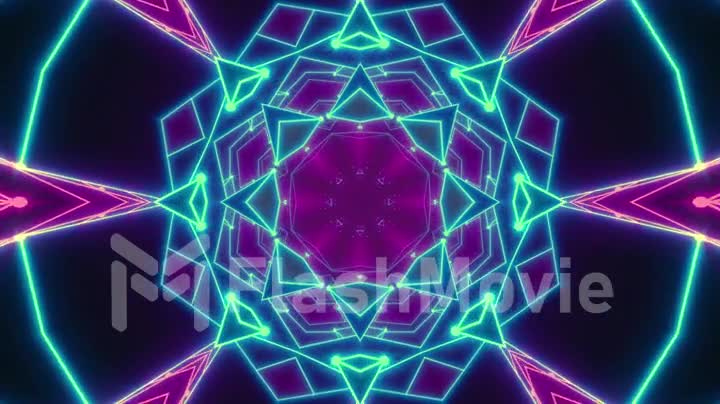 Disco shows a kaleidoscope background - seamless flight in a retro 80s tunnel